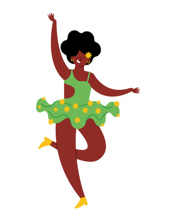 feria cali dancer vector isolatedのイラスト素材