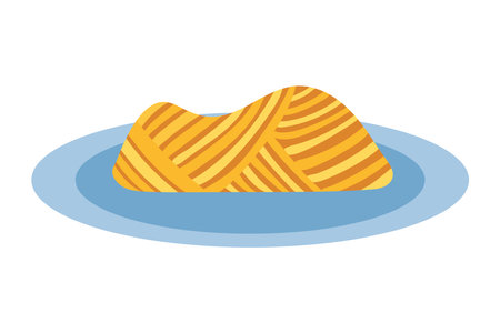 spaghetti plate illustration vector isolatedのイラスト素材