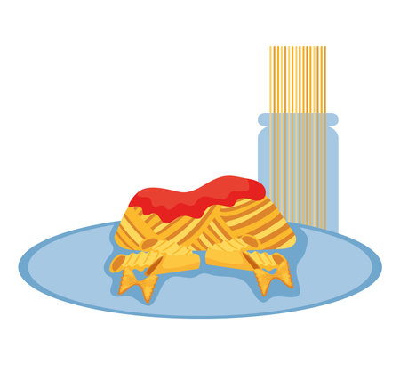 nutritional products in pasta vector isolatedのイラスト素材