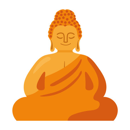 buddha statue illustration vector isolatedのイラスト素材
