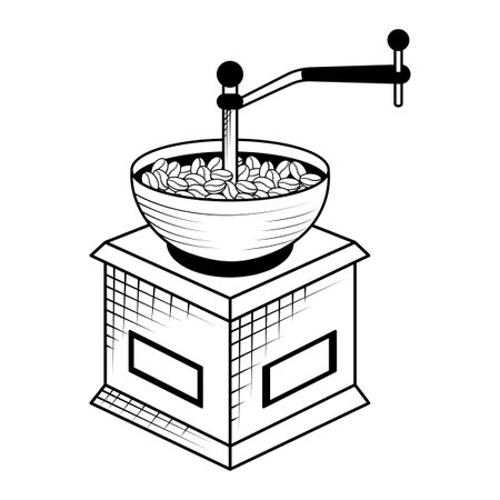 coffee grinder drawnのイラスト素材
