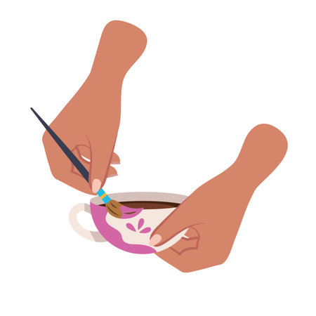 do it yourself pottery paintingのイラスト素材