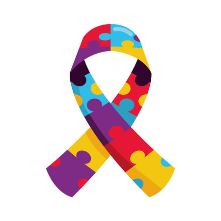 autism puzzle symbol isolatedのイラスト素材
