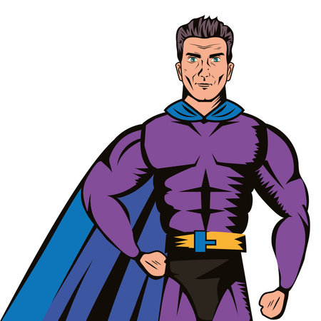 superhero pop art costumeのイラスト素材