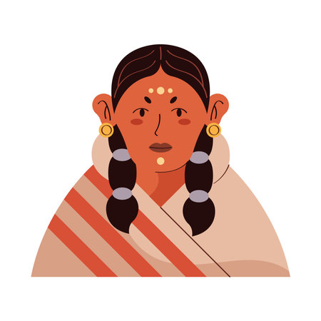 native american girl illustration vectorのイラスト素材