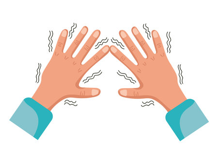 parkinson tremor hands illustration vectorのイラスト素材