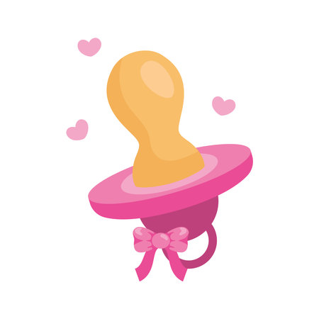 gender reveal pink pacifierのイラスト素材