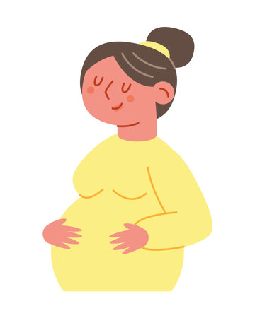 baby shower pregnant woman isolatedのイラスト素材