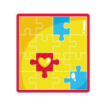 autism puzzle pieces illustration vectorのイラスト素材