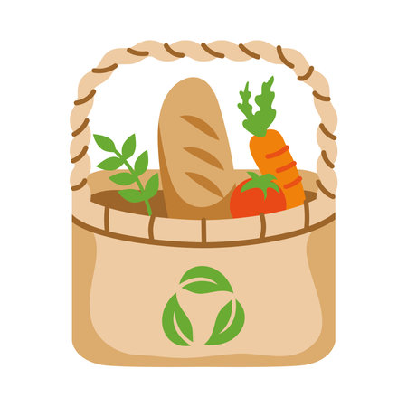 free plastic bag groceryのイラスト素材