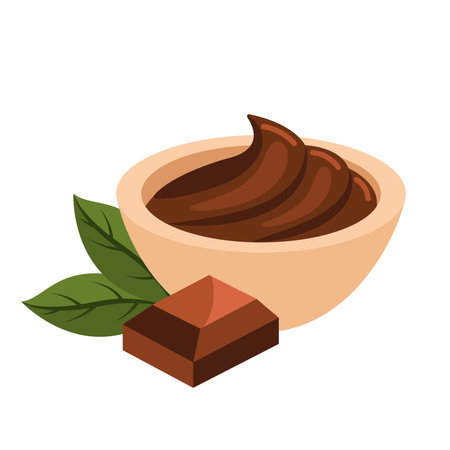 chocolate spreading in a bowlのイラスト素材