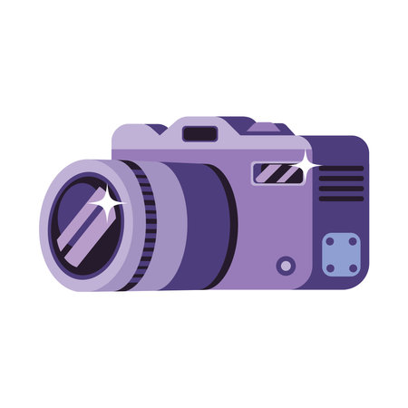 photo camera with lens and buttonのイラスト素材