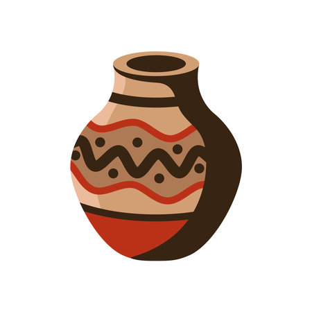 pottery with indigenous designのイラスト素材