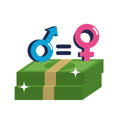 unequal incomes male and femaleのイラスト素材