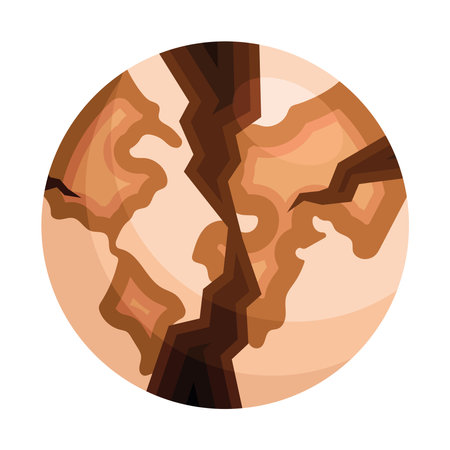 dry earth suffering global warming isolatedのイラスト素材