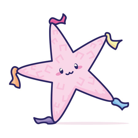 cute cartoon funny star kawaiiのイラスト素材