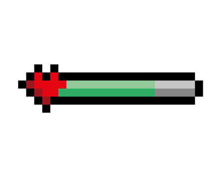 video game item pixelated life bar isolatedのイラスト素材
