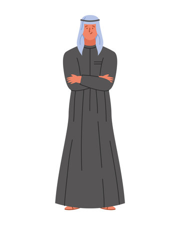 bedouin man standing isolated designのイラスト素材
