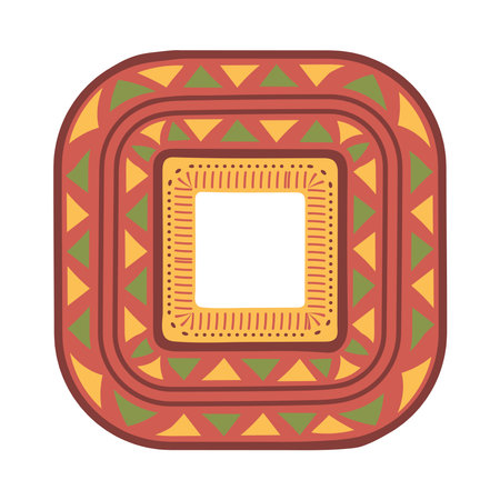 tribal square art african culture isolatedのイラスト素材