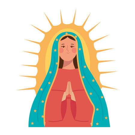 virgin of guadalupe portraitのイラスト素材