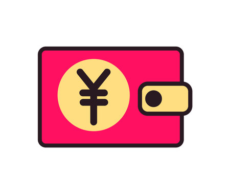 yuan wallet cryptocurrency iconのイラスト素材