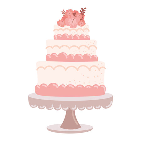 wedding cake dessertのイラスト素材