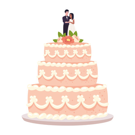 wedding cake pastryのイラスト素材