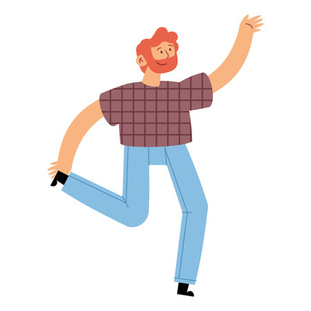 dancing man character isolated iconのイラスト素材