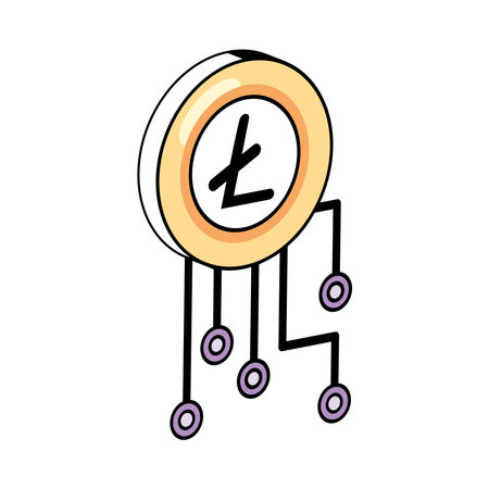 litecoin digital cryptocurrency icon isolatedのイラスト素材