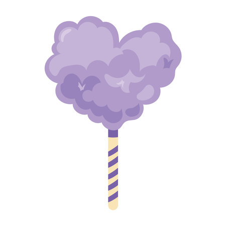 cotton candy heart shape isolatedのイラスト素材