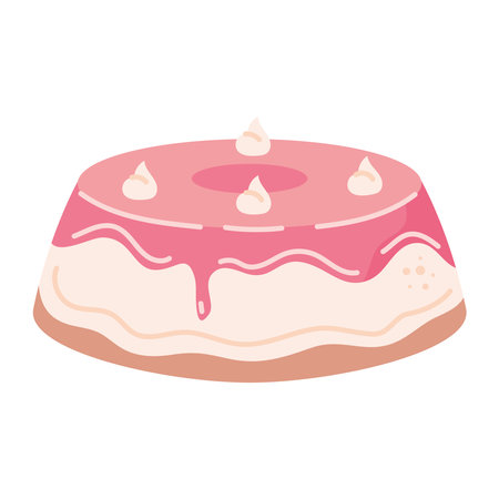 Glazed pink cakeのイラスト素材