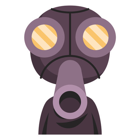 Full black gas mask designのイラスト素材