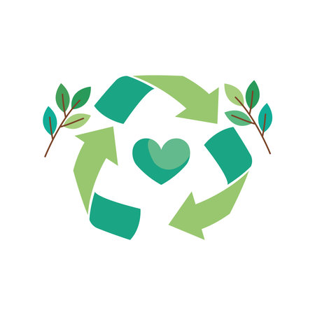 Recycling Symbol with Hearts Illustrationのイラスト素材