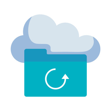 Cloud Sync Folder Icon Illustrationのイラスト素材