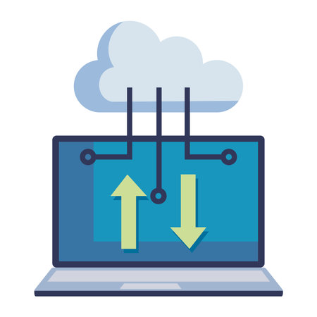 Cloud Computing Upload Icon Illustrationのイラスト素材