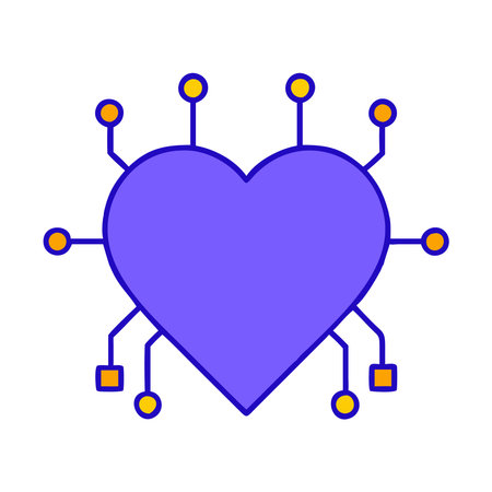 Heart with circuits symbolizing digital connectivityのイラスト素材