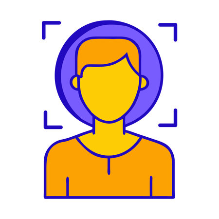 Abstract human face representing digital identity and ai recognitionのイラスト素材