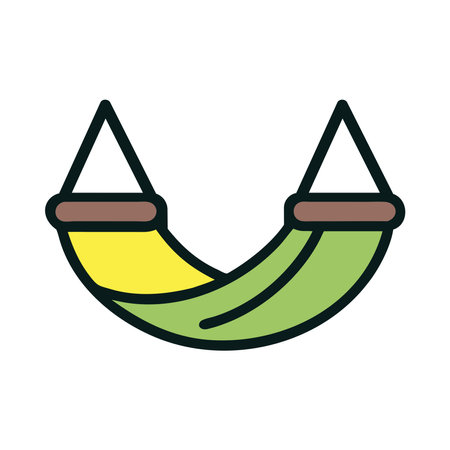 A comfortable hammock tied between two poles for outdoor relaxationのイラスト素材