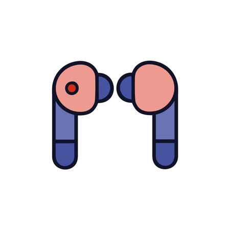 Wireless earbuds tech gadgetのイラスト素材