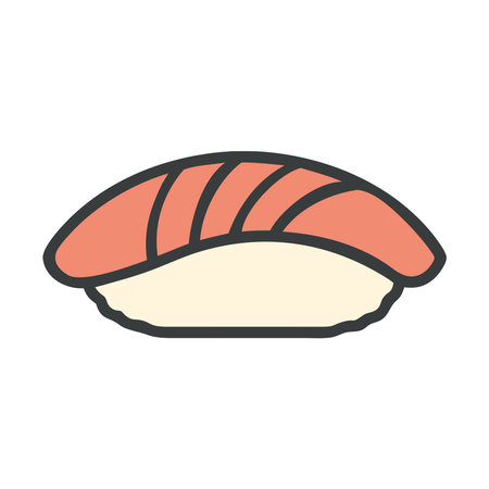 Small salmon nigiri sushi pieceのイラスト素材