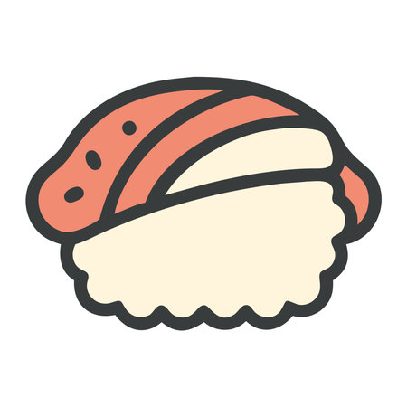Nigiri sushi with shrimp and riceのイラスト素材