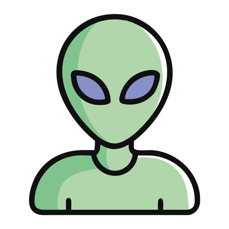 Alien Face Space Exploration Iconのイラスト素材