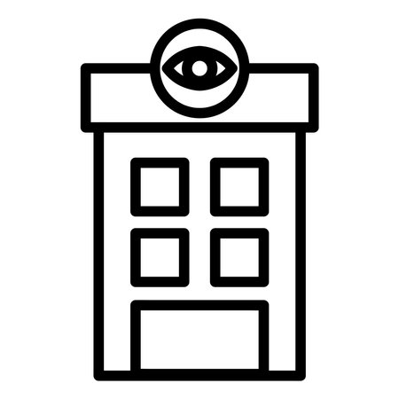 Eye doctor hospital building black illustrationのイラスト素材