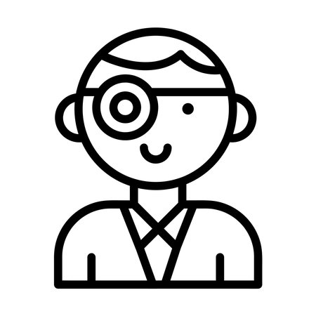 Eye doctor male specialist black illustrationのイラスト素材