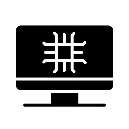 AI education monitor icon illustrationのイラスト素材