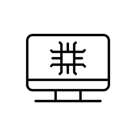 AI education monitor icon illustrationのイラスト素材