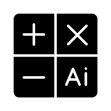 AI education math icon illustrationのイラスト素材