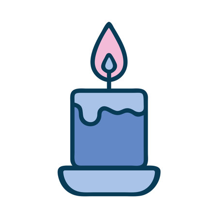 Mindfulness Meditation candle flame blue illustrationのイラスト素材