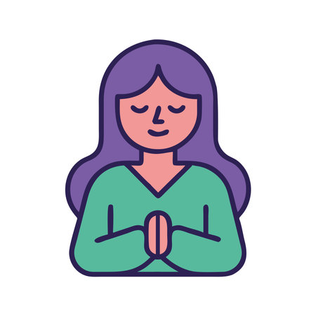 Mental Health Meditation Woman Iconのイラスト素材