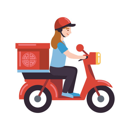 Motorcycle Delivery with Boxのイラスト素材